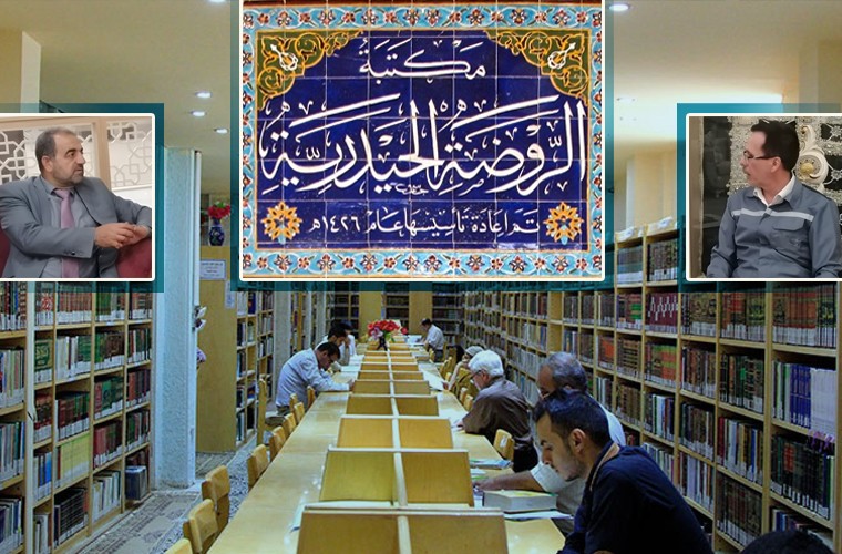 مسؤول ممثلية المؤسسة في كربلاء يزور مكتبة الروضة الحيدرية في النجف الأشرف ويزودها بأحدث إصدارات الدليل