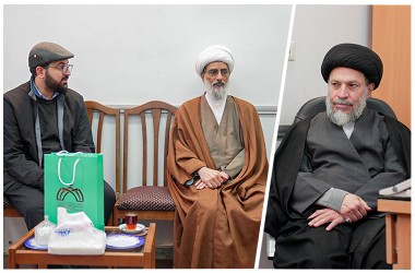 لقاء رئاسة المؤسسة مع آية الله السيد رياض الحكيم